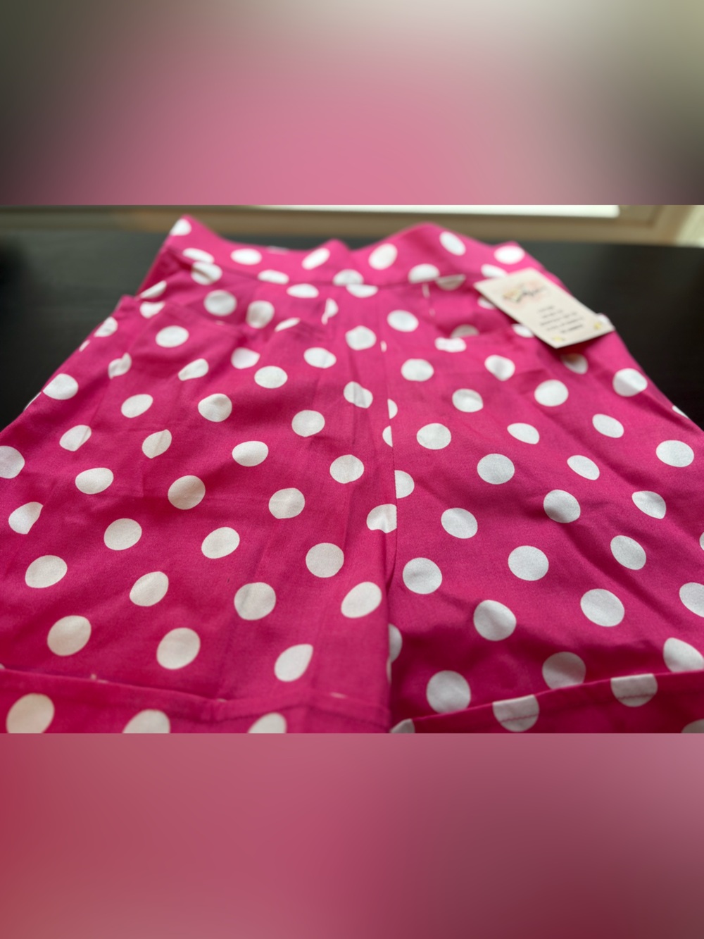 Vivien of Holloway XXS hot pink and white pinup high-waisted shorts